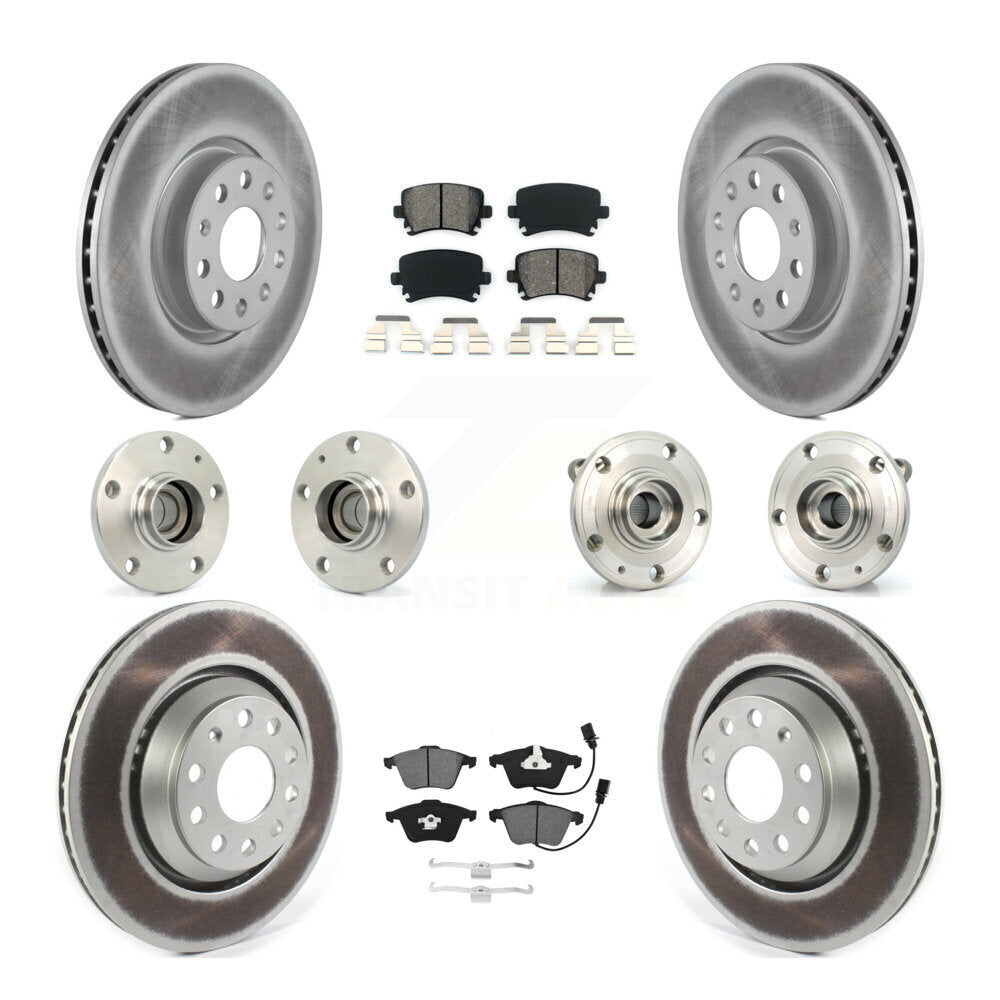 Kit de plaquettes de rotor de frein à disque revêtues de roulement de moyeu avant et arrière (10 pièces) pour Volkswagen C