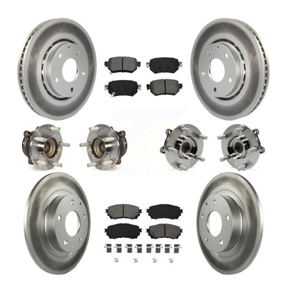 Kit de rotors et plaquettes de frein à disque revêtus de roulements de moyeu avant et arrière (10 pièces) pour Mazda