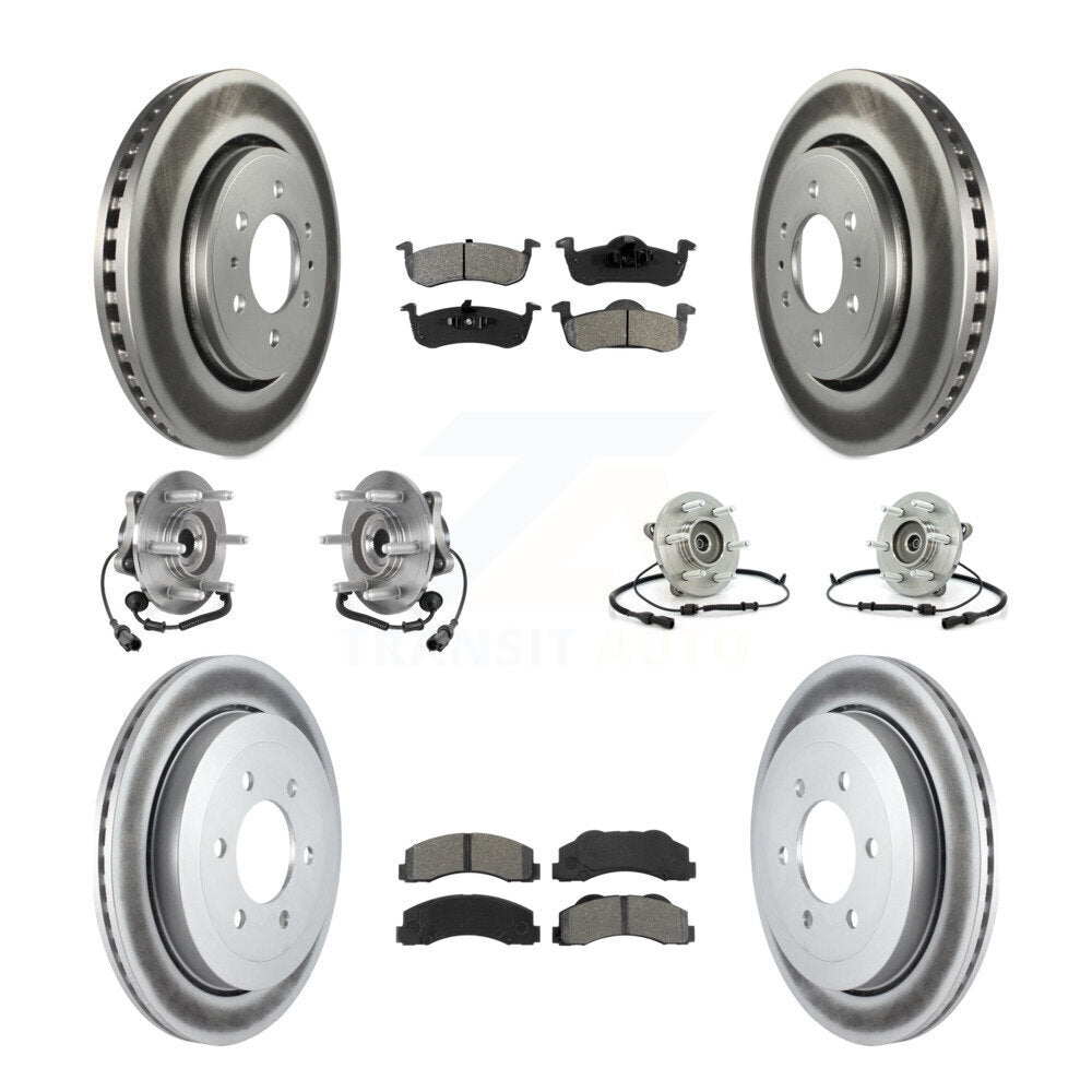 Kit de plaquettes de Rotor de frein revêtues de roulement de moyeu avant et arrière (10 pièces) pour Ford Expedition 4W