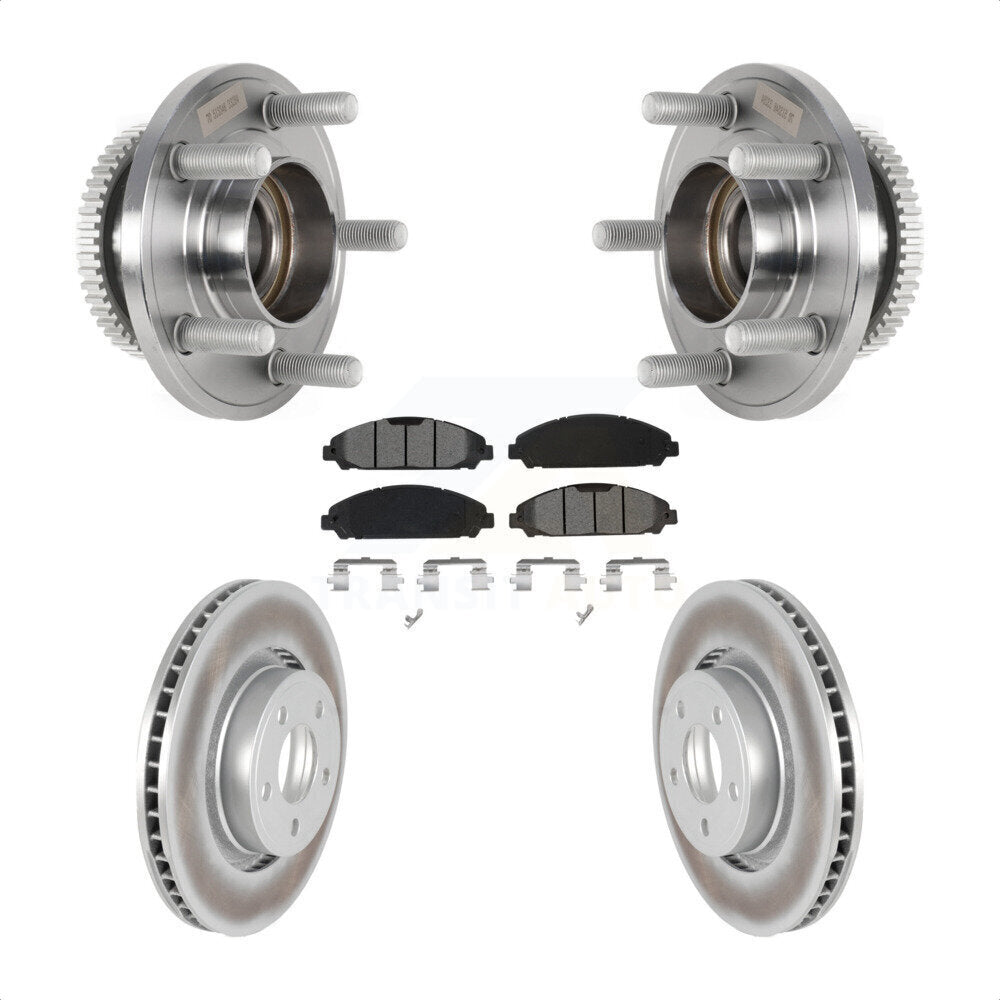 Ensemble de roulement de moyeu avant, Rotor de frein à disque revêtu et Kit de plaquettes pour Ford Mustang