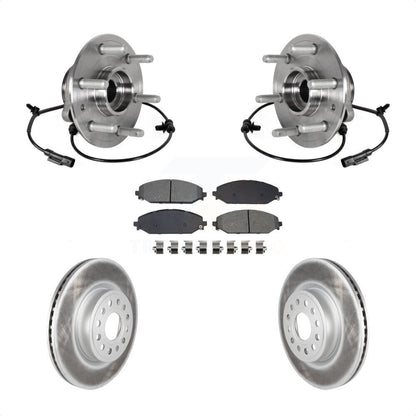 Kit de rotors et plaquettes de frein à disque enduits d'assemblage de roulement de moyeu avant pour Ram 1500