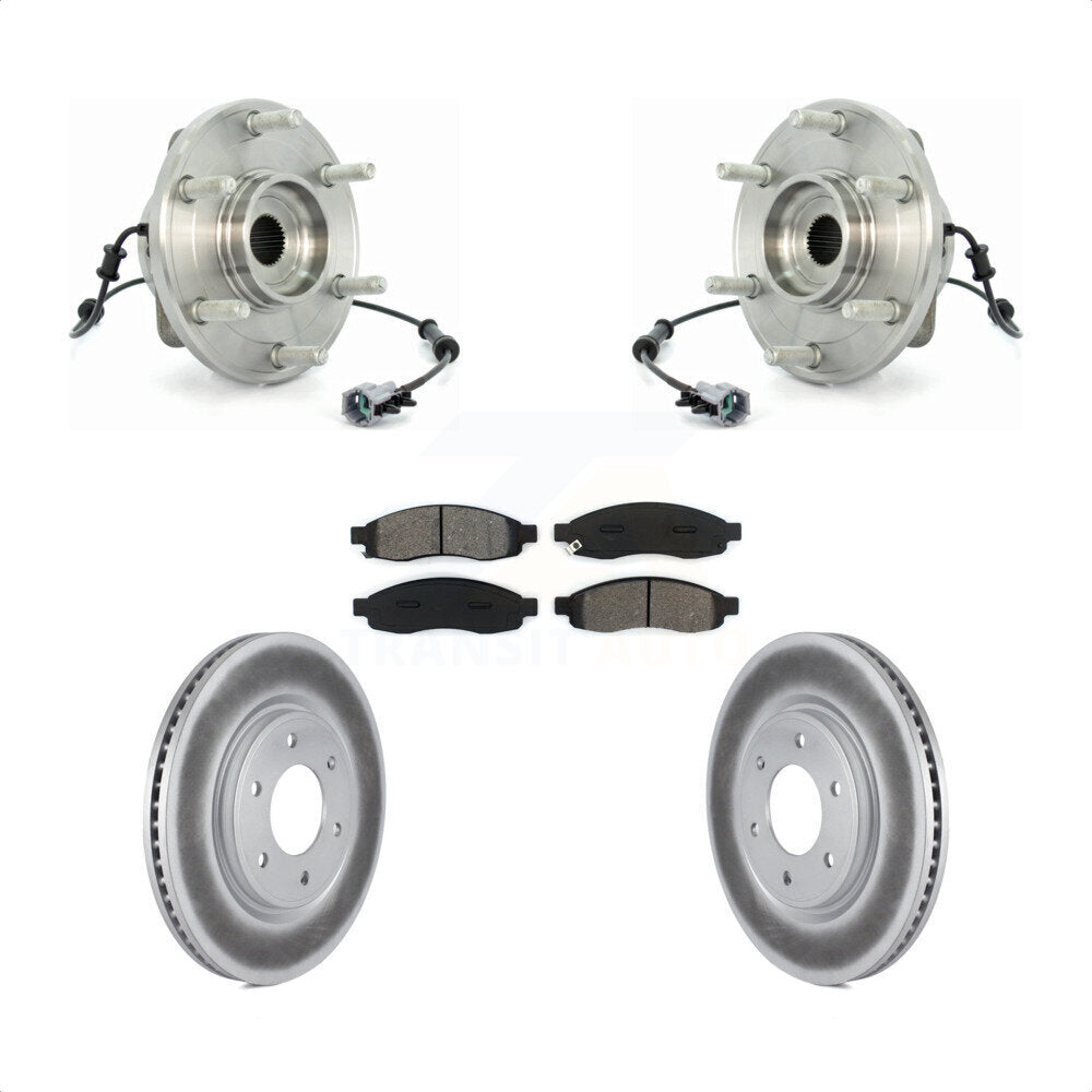 Kit de rotor et plaquettes de frein revêtus de roulement de moyeu avant pour Nissan TITAN 2007 à partir de 04 0