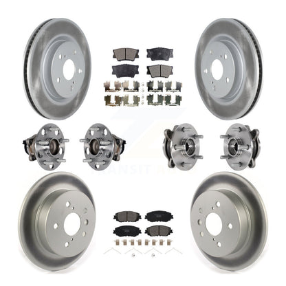 Kit de rotor et de plaquettes de frein à disque revêtus de roulement de moyeu avant et arrière (10 pièces) pour Toyota Camr