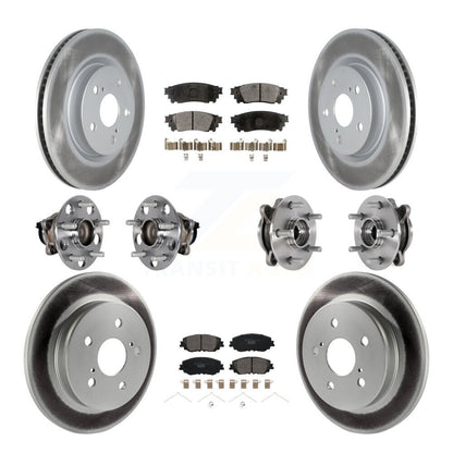 Kit de rotor et de plaquettes de frein à disque revêtus de roulement de moyeu avant et arrière (10 pièces) pour Toyota Camr