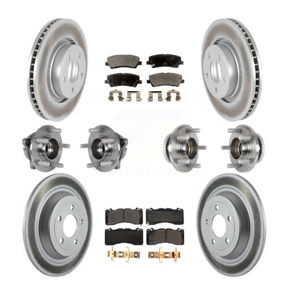 Kit de rotor et de plaquettes de frein à disque revêtus de roulement de moyeu avant et arrière (10 pièces) pour Ford Mustang
