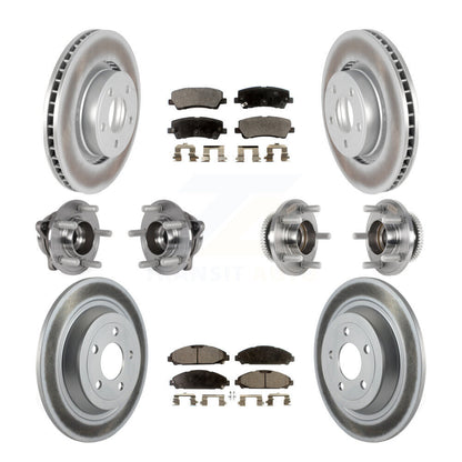 Kit de rotor et de plaquettes de frein à disque revêtus de roulement de moyeu avant et arrière (10 pièces) pour Ford Mustang