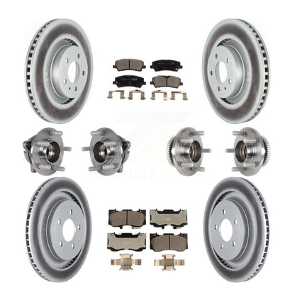 Kit de rotor et de plaquettes de frein à disque revêtus de roulement de moyeu avant et arrière (10 pièces) pour Ford Mustang