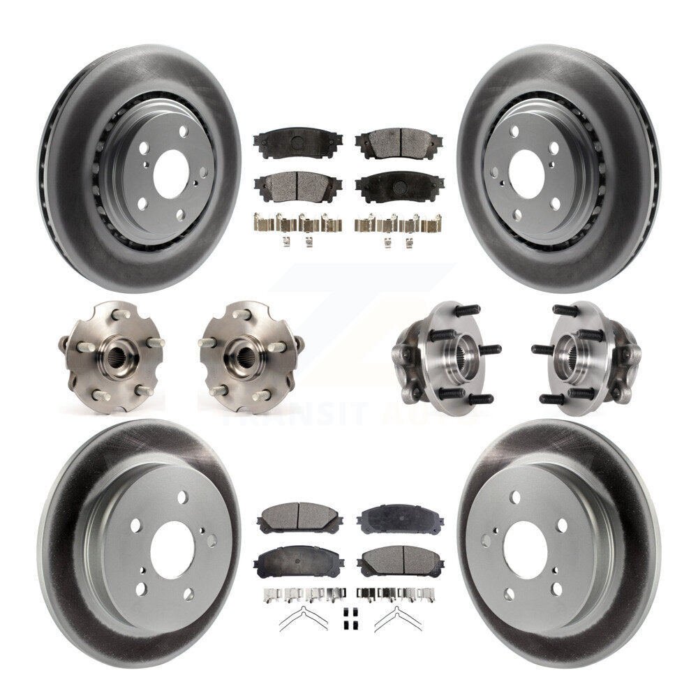 Kit de plaquettes de rotor de frein enduites de roulement de moyeu avant et arrière (10 pièces) pour Lexus NX300 NX200