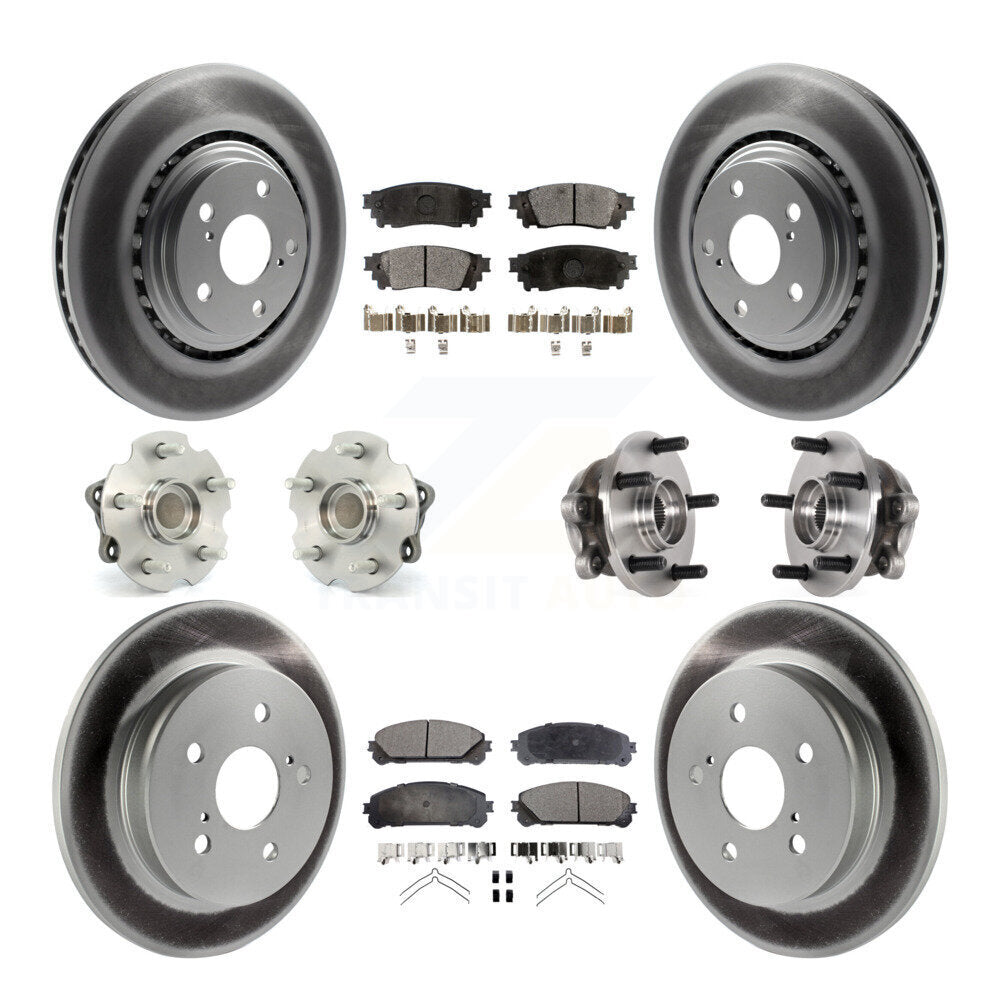 Kit de plaquettes de rotor de frein enduites de roulement de moyeu avant et arrière (10 pièces) pour Lexus NX300 NX200