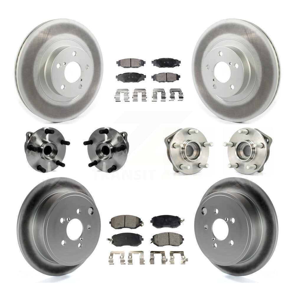 Kit de plaquettes de Rotor de frein à disque revêtu de roulement de moyeu avant et arrière (10 pièces) pour Subaru Imprez