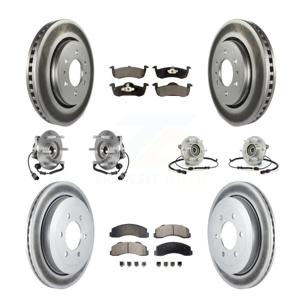 Kit de plaquettes de Rotor de frein revêtues de roulement de moyeu avant et arrière (10 pièces) pour Ford Expedition 4W