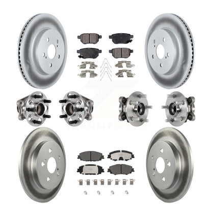 Kit de plaquettes de rotor de frein enduites de roulement de moyeu avant et arrière (10 pièces) pour Toyota Prius Prim