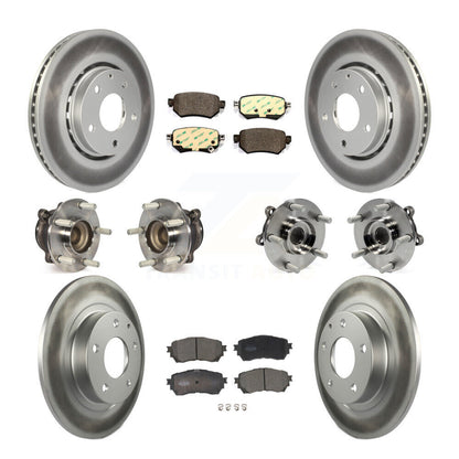 Kit de rotors et plaquettes de frein à disque revêtus de roulements de moyeu avant et arrière (10 pièces) pour Mazda