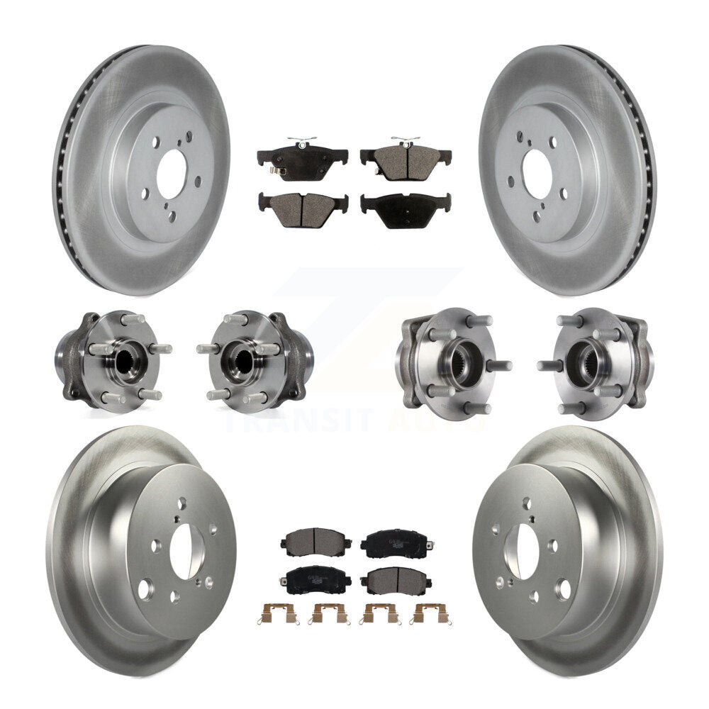 Kit de rotors et plaquettes de frein revêtus de roulement de moyeu avant et arrière (10 pièces) pour Subaru Crosstre