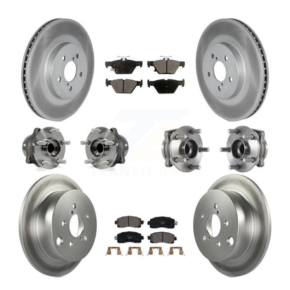Kit de rotors et plaquettes de frein revêtus de roulement de moyeu avant et arrière (10 pièces) pour Subaru Crosstre