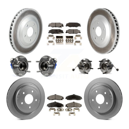 Kit de rotor et de plaquettes de frein à disque revêtus de roulement de moyeu avant et arrière (10 pièces) pour Cadillac XL