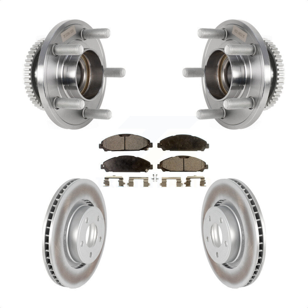 Ensemble de roulement de moyeu avant, Rotor de frein à disque revêtu et Kit de plaquettes pour Ford Mustang