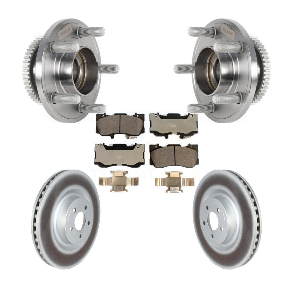Ensemble de roulement de moyeu avant, Rotor de frein à disque revêtu et Kit de plaquettes pour Ford Mustang