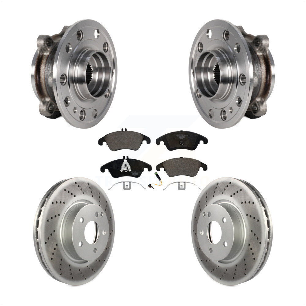 Kit de rotor de frein et de plaquettes enduits de roulement de moyeu avant pour Mercedes-Benz E400 AW 2017