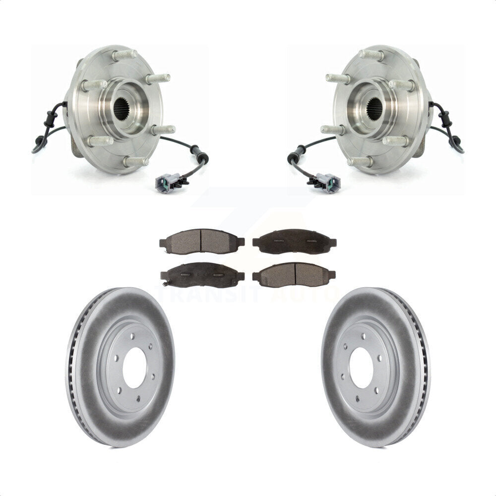 Kit de rotor et plaquettes de frein revêtus de roulement de moyeu avant pour Nissan TITAN 2007 à partir de 04 0