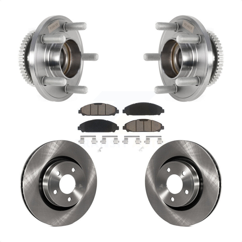 Ensemble de roulement de moyeu avant, Rotor de frein à disque et Kit de plaquettes en céramique pour Ford Mustang