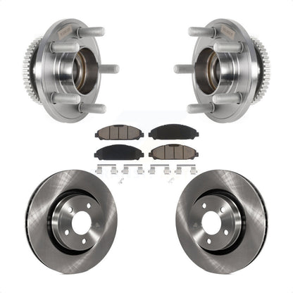 Ensemble de roulement de moyeu avant, Rotor de frein à disque et Kit de plaquettes en céramique pour Ford Mustang