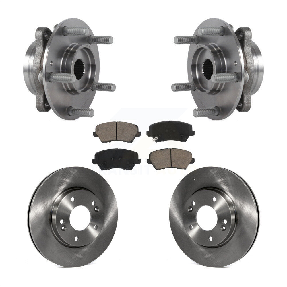 Ensemble de roulement de moyeu avant, Rotor de frein et Kit de plaquettes pour Hyundai Veloster Elantra G