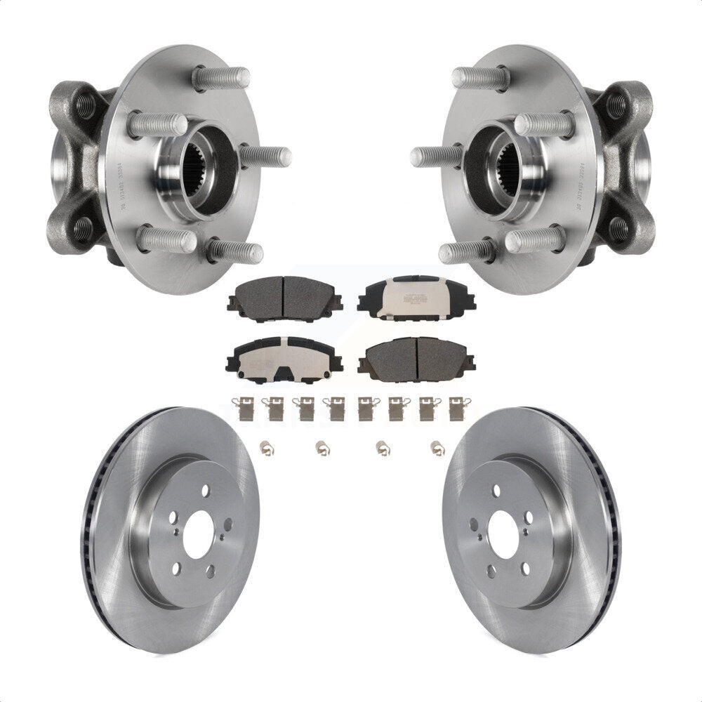 Ensemble de roulement de moyeu avant, Rotor de frein et Kit de plaquettes pour Toyota Corolla Prius Prim