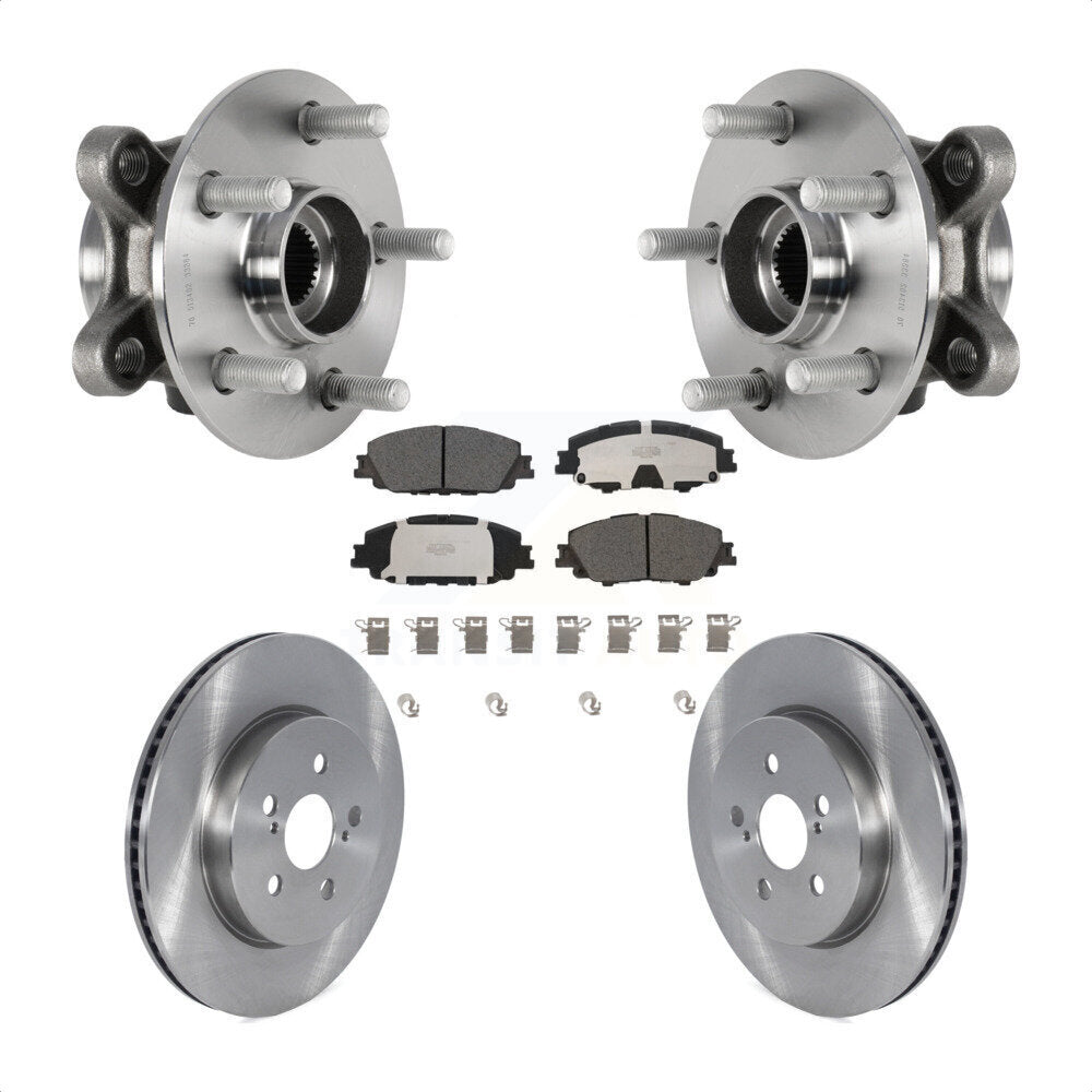 Ensemble de roulement de moyeu avant, Rotor de frein et Kit de plaquettes pour Toyota Corolla Prius Prim