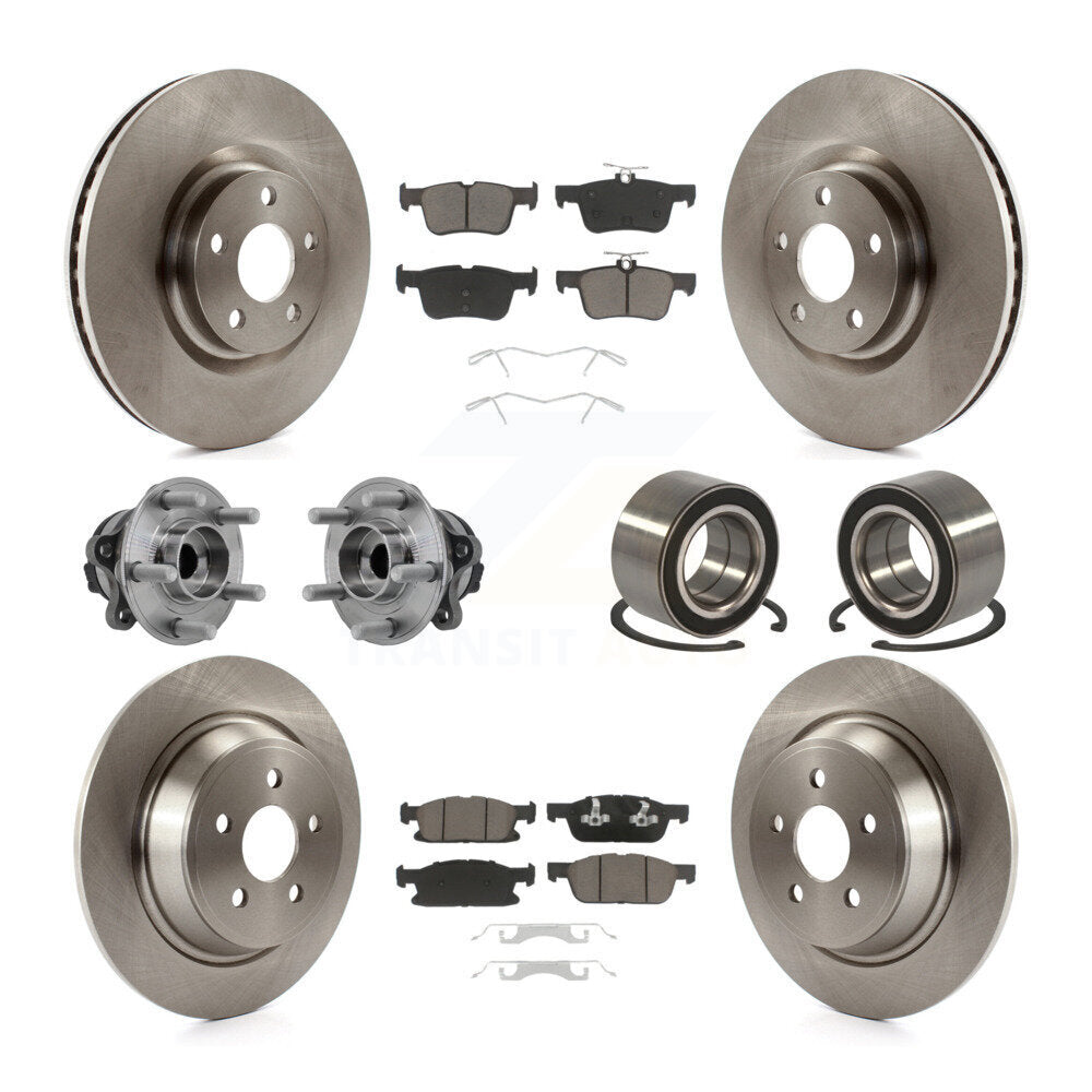 Kit de rotors et plaquettes de frein à disque, roulement de moyeu avant et arrière (10 pièces) pour Ford Edge FW 2015
