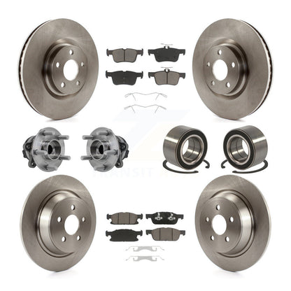Kit de rotors et plaquettes de frein à disque, roulement de moyeu avant et arrière (10 pièces) pour Ford Edge FW 2015