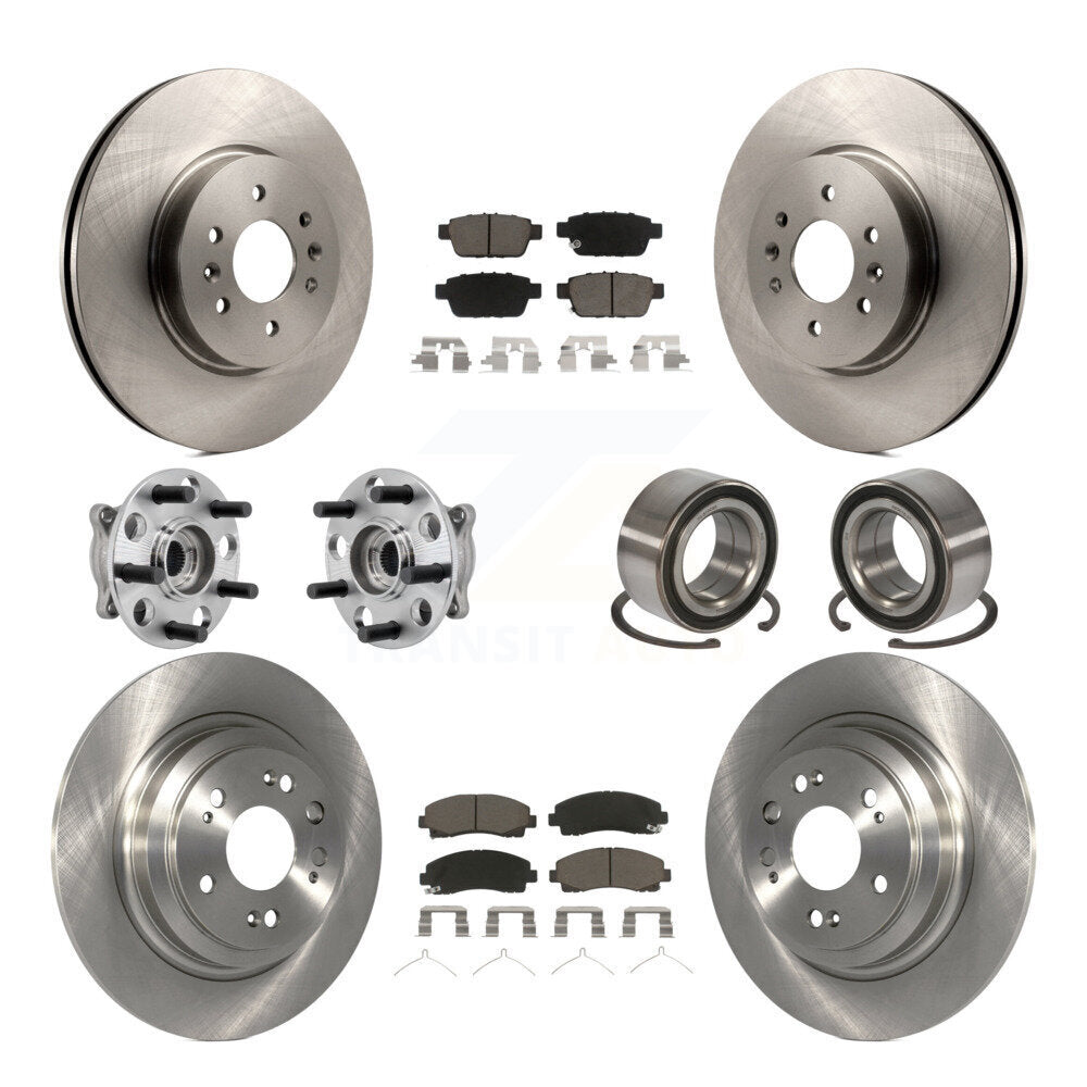 Kit de rotor et de plaquettes de frein avec roulement de moyeu avant et arrière (10 pièces) pour Acura TL AW 2009 – 2013