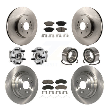 Kit de rotor et de plaquettes de frein avec roulement de moyeu avant et arrière (10 pièces) pour Acura TL AW 2009 – 2013