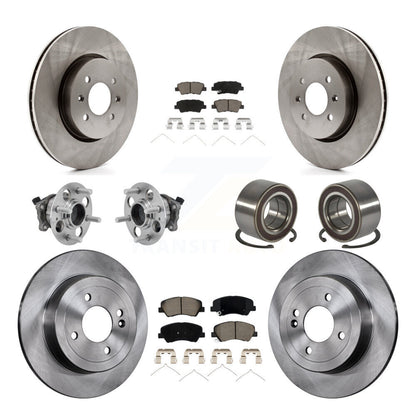 Kit de Rotor et de plaquettes de frein, roulement de moyeu avant et arrière (10 pièces) pour Kia Rio Hyundai Accen