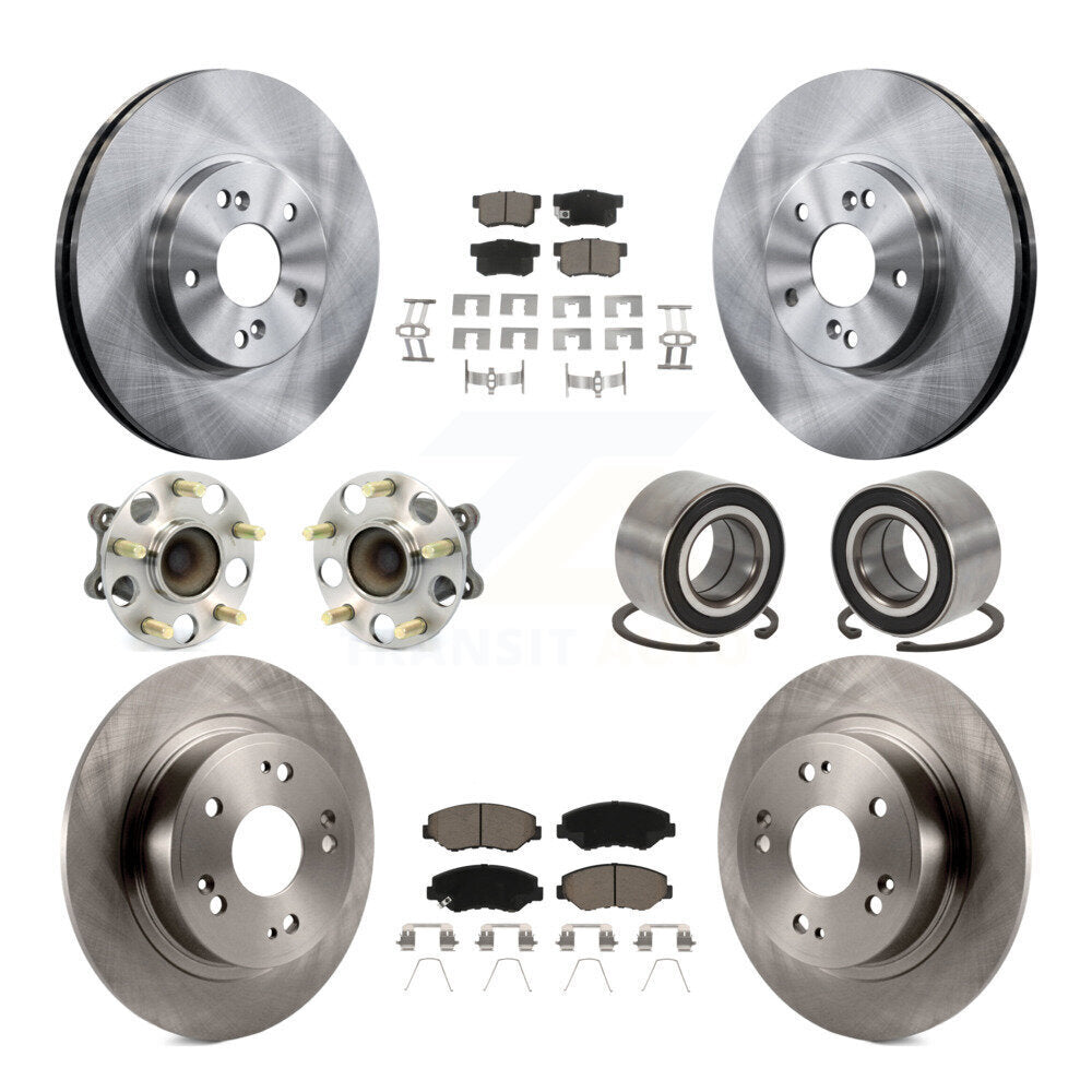 Kit de rotors et plaquettes de frein à disque, roulements de moyeu avant et arrière (10 pièces) pour Honda Accord