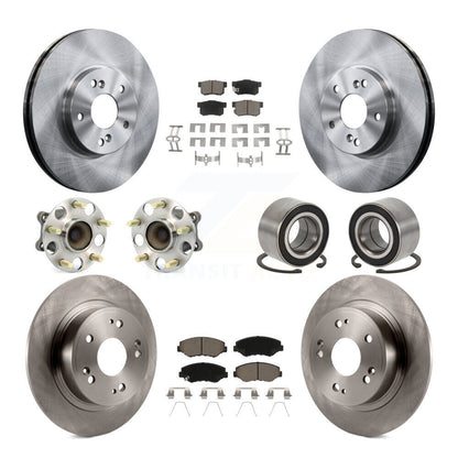 Kit de rotors et plaquettes de frein à disque, roulements de moyeu avant et arrière (10 pièces) pour Honda Accord
