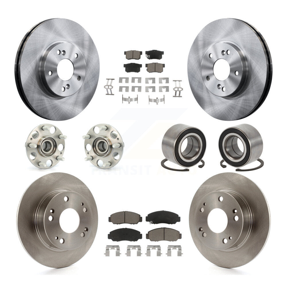 Kit de rotors et plaquettes de frein à disque, roulements de moyeu avant et arrière (10 pièces) pour Honda Accord