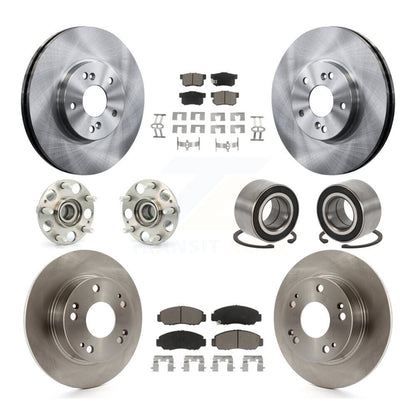Kit de rotors et plaquettes de frein à disque, roulements de moyeu avant et arrière (10 pièces) pour Honda Accord