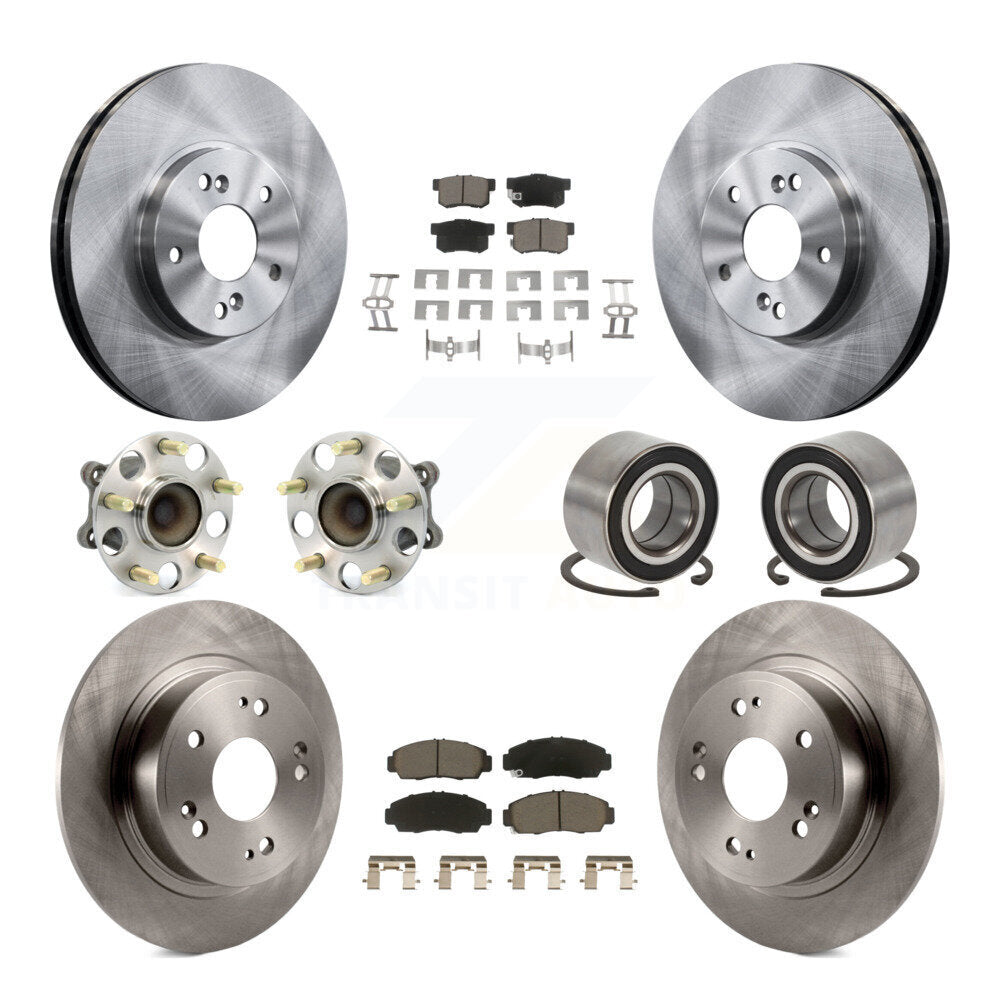 Kit de rotors et plaquettes de frein à disque, roulements de moyeu avant et arrière (10 pièces) pour Honda Accord