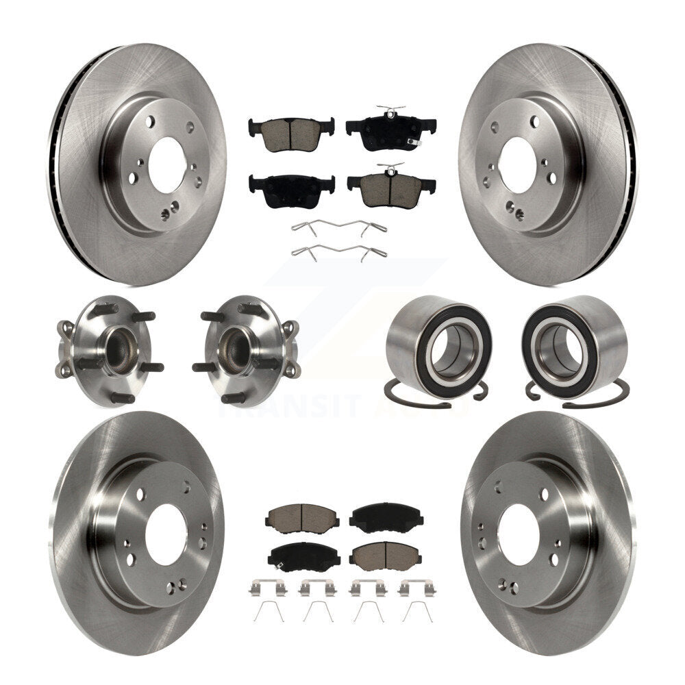 Kit de Rotor et de plaquettes de frein à disque, roulement de moyeu de roue avant et arrière (10 pièces) pour Honda Civi
