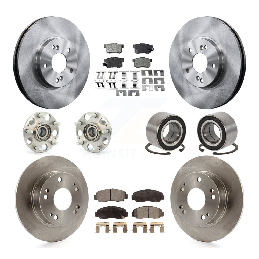 Kit de rotors et plaquettes de frein à disque, roulements de moyeu avant et arrière (10 pièces) pour Honda Accord