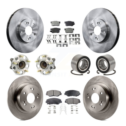 Kit de rotors et plaquettes de frein à disque, roulements de moyeu avant et arrière (10 pièces) pour Honda Accord