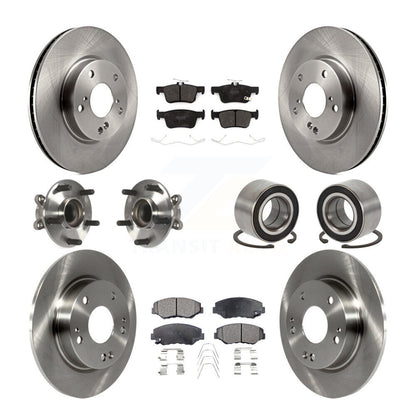 Kit de Rotor et de plaquettes de frein à disque, roulement de moyeu de roue avant et arrière (10 pièces) pour Honda Civi
