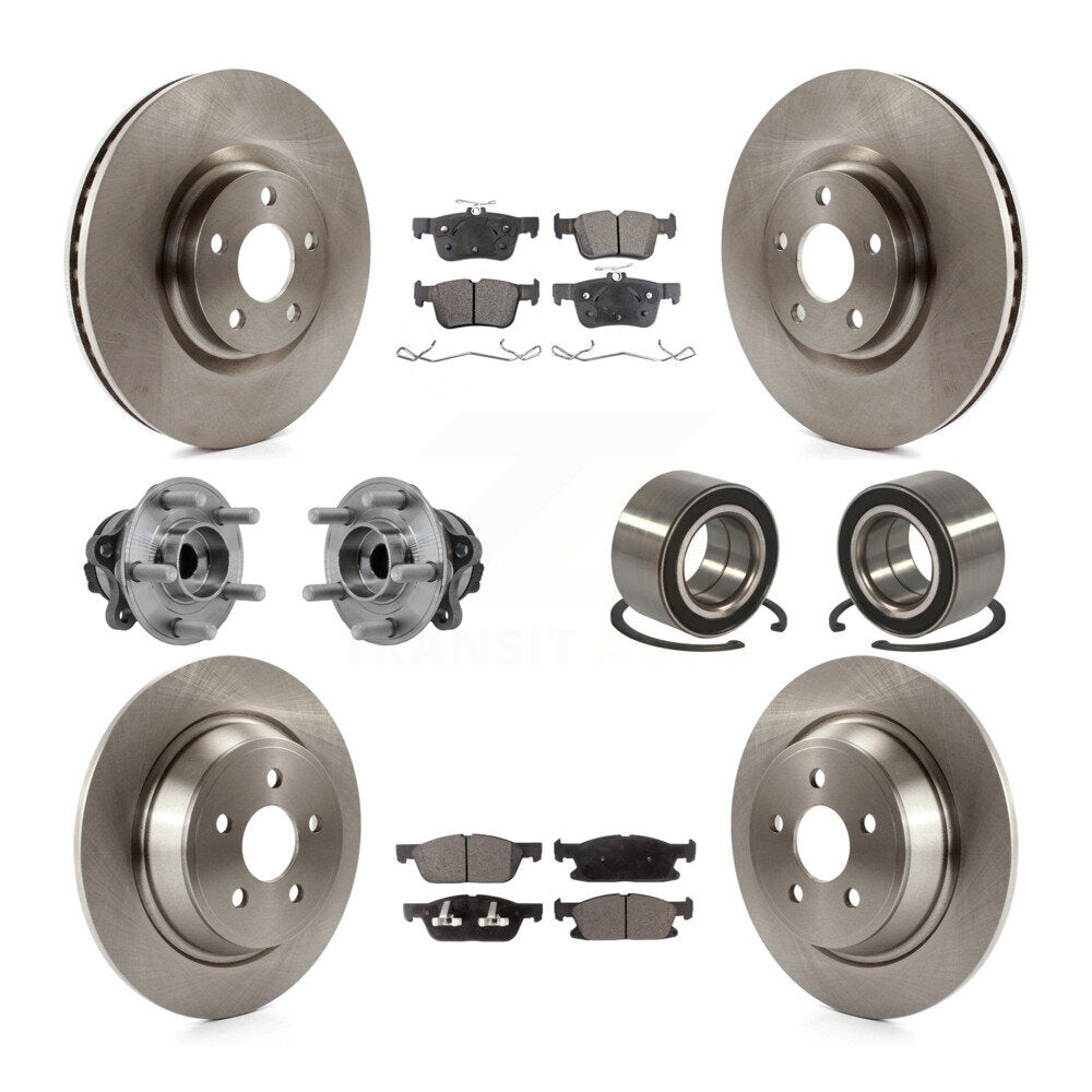Kit de rotors et plaquettes de frein à disque, roulement de moyeu avant et arrière (10 pièces) pour Ford Edge FW 2015