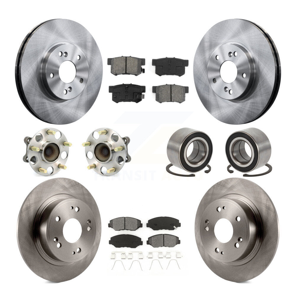 Kit de rotors et plaquettes de frein à disque, roulements de moyeu avant et arrière (10 pièces) pour Honda Accord