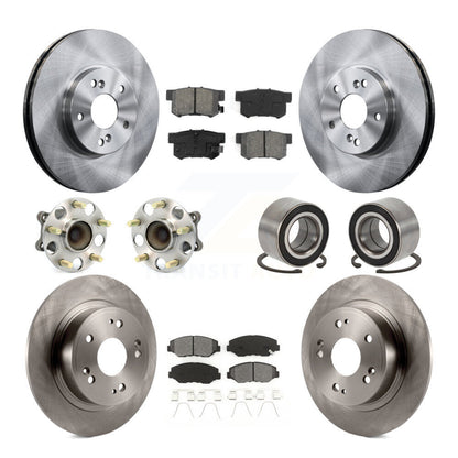 Kit de rotors et plaquettes de frein à disque, roulements de moyeu avant et arrière (10 pièces) pour Honda Accord