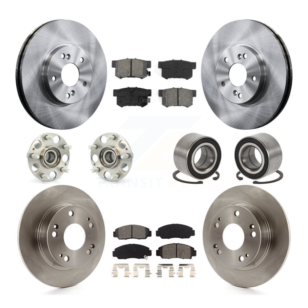Kit de rotors et plaquettes de frein à disque, roulements de moyeu avant et arrière (10 pièces) pour Honda Accord