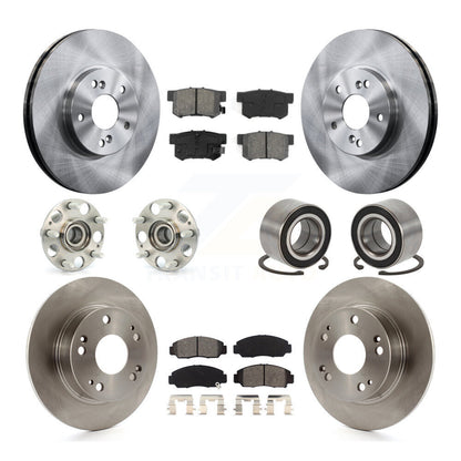 Kit de rotors et plaquettes de frein à disque, roulements de moyeu avant et arrière (10 pièces) pour Honda Accord
