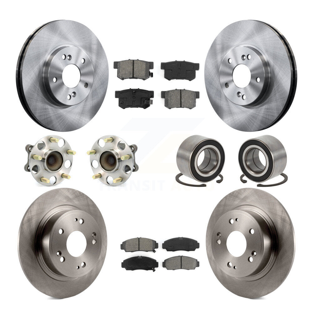 Kit de rotors et plaquettes de frein à disque, roulements de moyeu avant et arrière (10 pièces) pour Honda Accord
