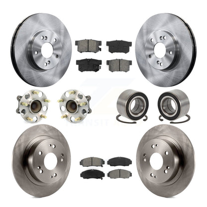Kit de rotors et plaquettes de frein à disque, roulements de moyeu avant et arrière (10 pièces) pour Honda Accord